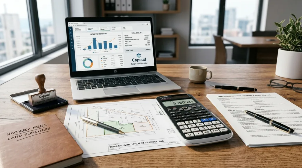 calculette frais notaire terrain immobilier : simulez facilement vos frais de notaire pour l'achat de terrain avec capsud, pour une estimation rapide et précise.